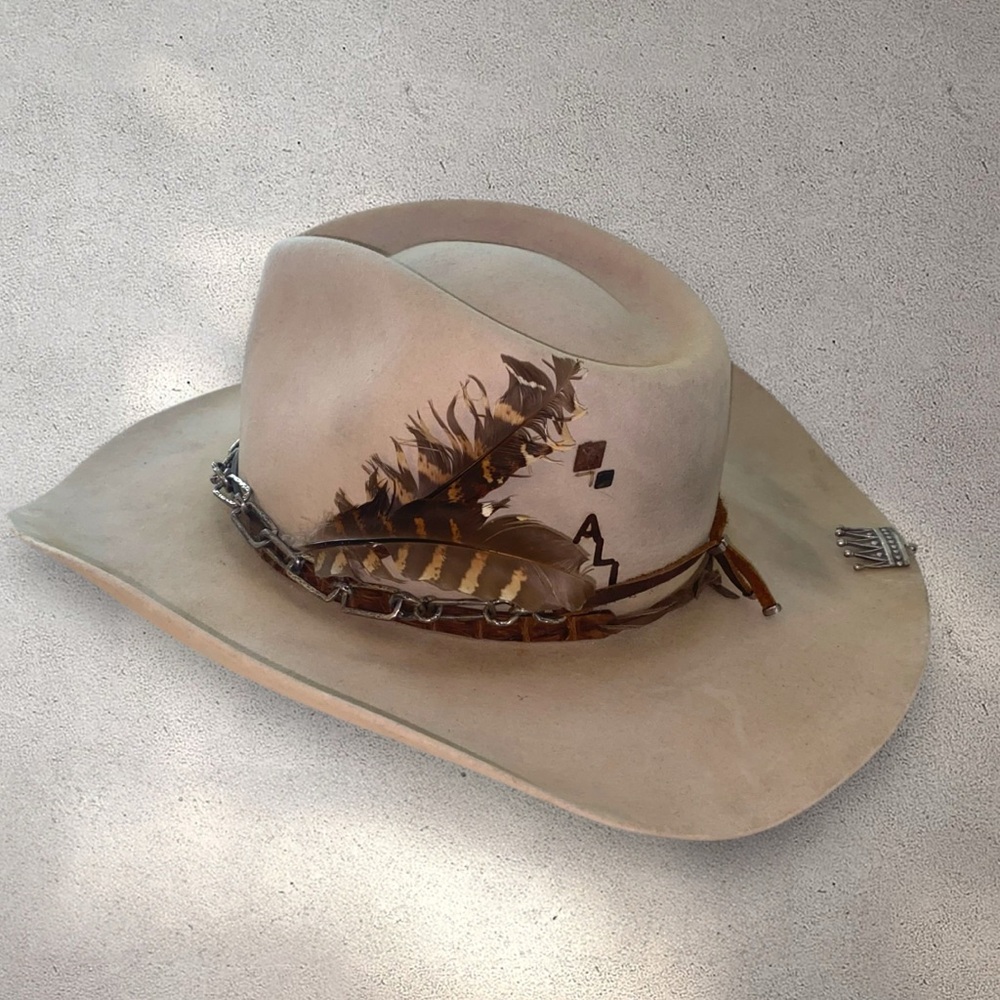 Kemosabe Aspen Grit Tan Beaver Felt Flat Brim Cowboy Hat Fedora Stetson
8R